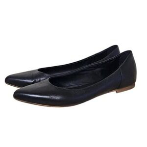 Coach and Four Juliette Flats Women Size 7.5 Black Leather Pointed Toe Classic